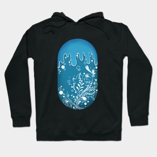 Blue Floral Art Hoodie